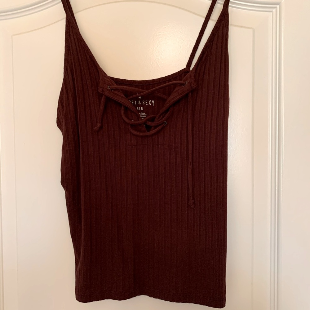 Burgundy tank